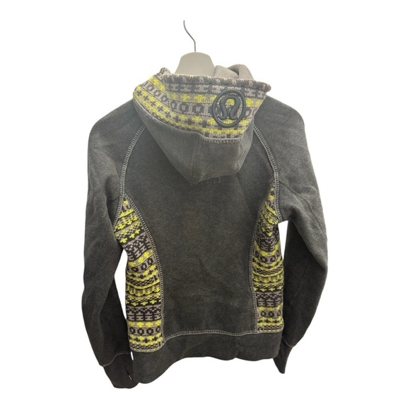 Special Edition Lululemon Grey Scuba Hoodie Fair Isle Knit - Picture 2 of 6